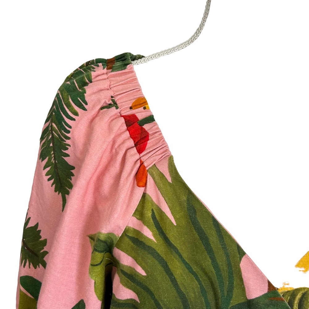 FARM Rio Mixed Prints Palm Tropical Midi Wrap Dress Medium - Picture 6 of 15